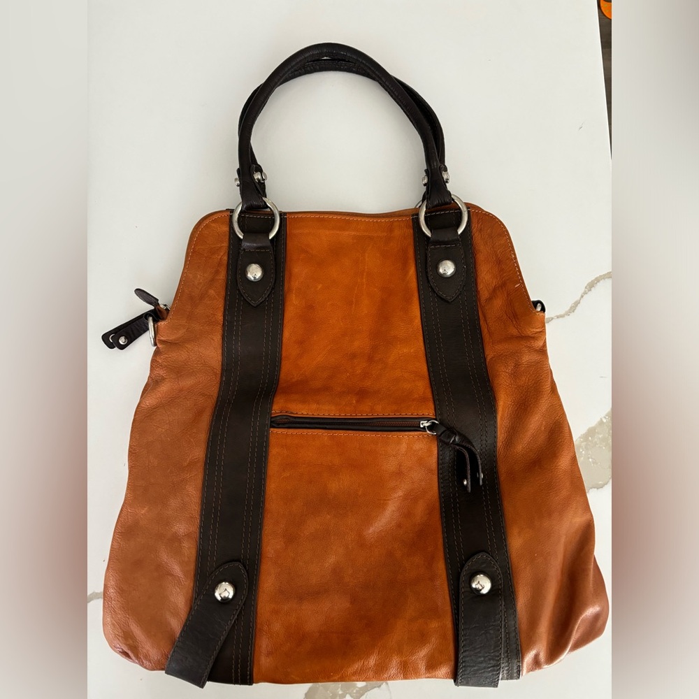 Handbag Genuine Leather Made in Italy 24” length Extra Straps - Picture 1 of 8